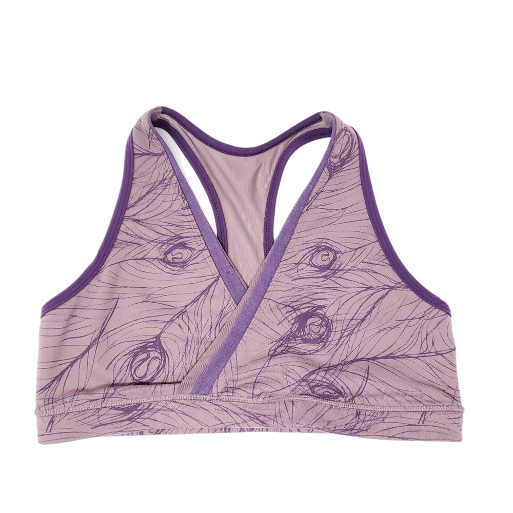 Lululemon Not So Deep V Sports Bra Peacock Feather 8 Purple Racerback